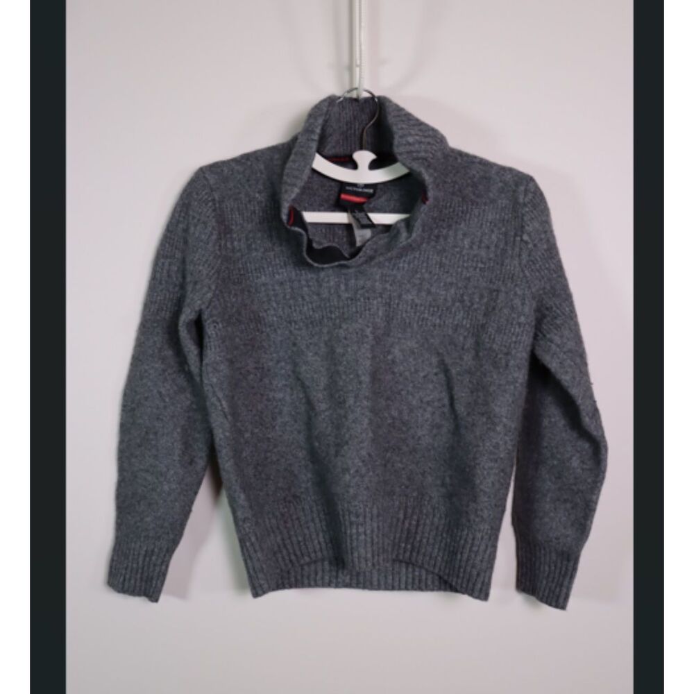 Victorinox Boys Large Gray Lambswool Cashmere Blend Sweater Prep School